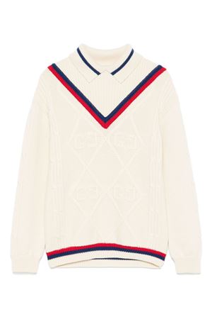 maglione in lana bianco GUCCI KIDS | 764117XKD3X9098